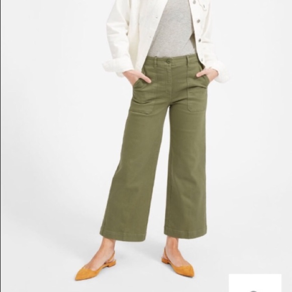 Everlane Wide Leg Crop Fatigue Green Painter Kamm